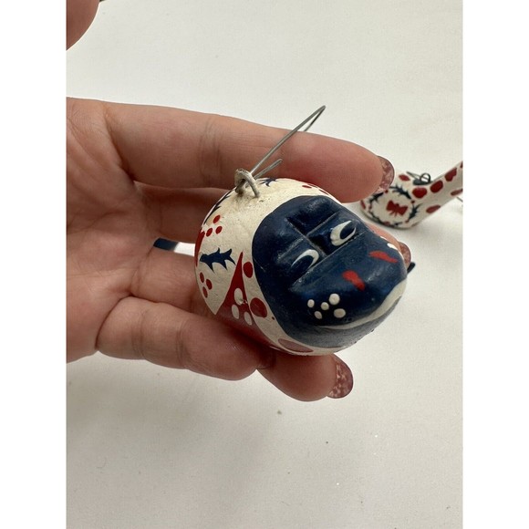 Ceramic Animals Christmas Ornaments Blue Re White Giraffe Bird Zebra Hippo Rhino - Picture 2 of 9